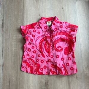 Farm Rio Red and Pink octopus Patterned Shirt